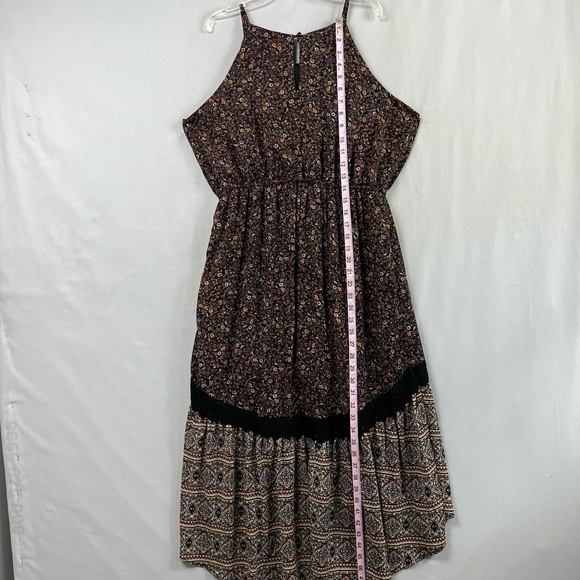 Knox Rose Maxi Dress Womens Large Tiered Floral Crochet High Low Boho - Picture 6 of 15